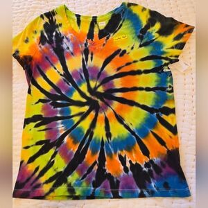 Custom Tie Dyed Multicolor V neck Women's T-Shirt